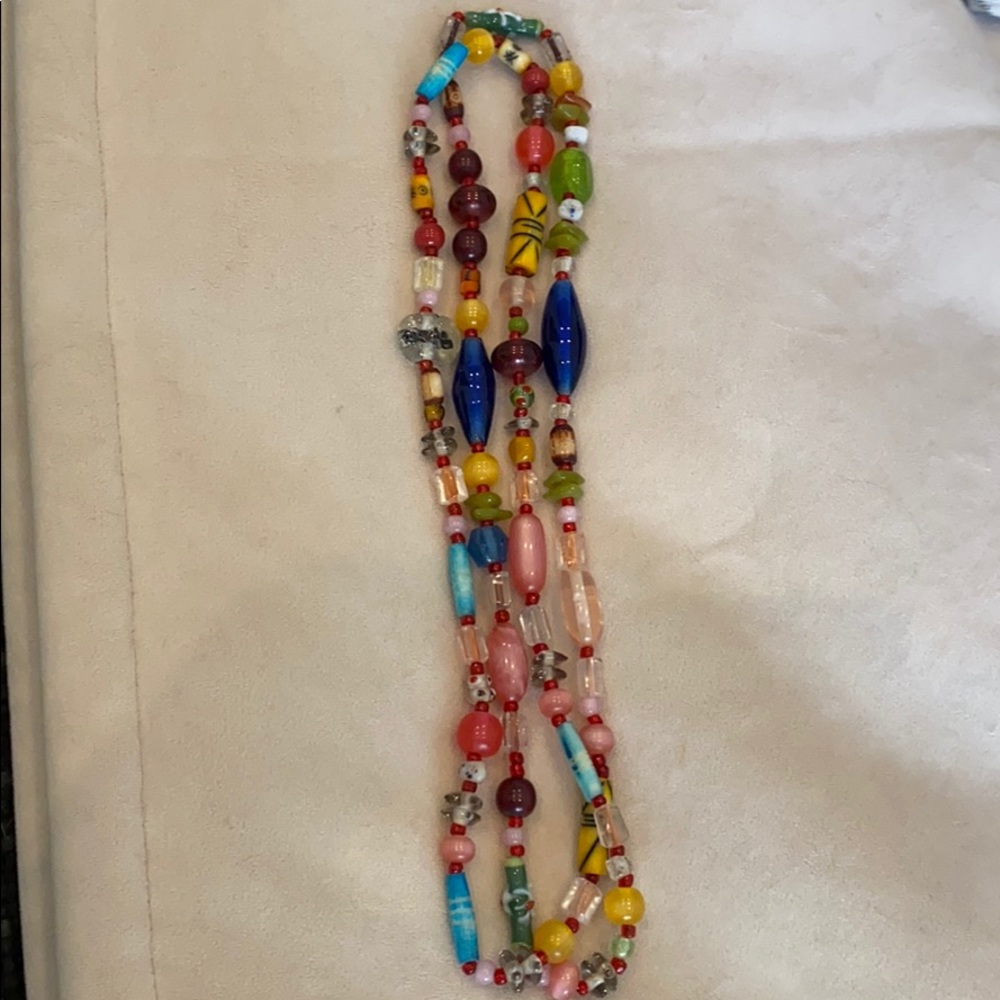 Multicolored bead necklace